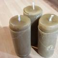 Trois bougies réalisées à la maison