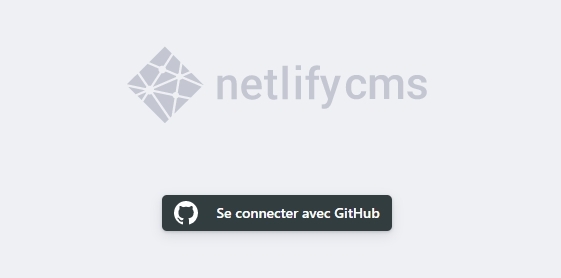 Ecran de connexion à NetlifyCMS sur votre site