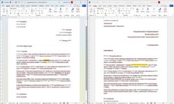 Exemple de modèle Word et son équivalent sans les balises.