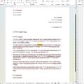 Exemple de modèle Word et son équivalent sans les balises.