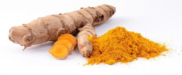 Du curcuma en racine et en poudre