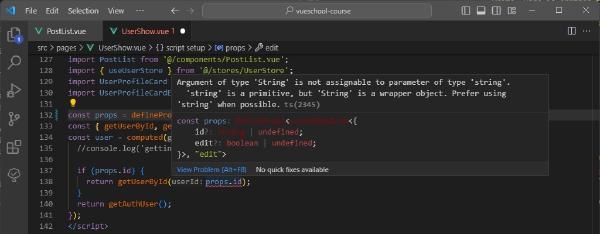 Détails d'une erreur TypeScript détectée par ESLint