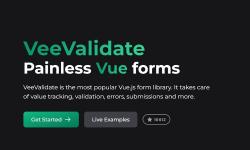 Page d’accueil et slogan de VeeValidate