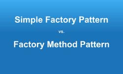 « Usine simple vs méthode d’usine » sur un fond dégradé