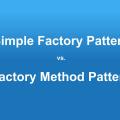 « Usine simple vs méthode d’usine » sur un fond dégradé