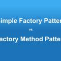 « Usine simple vs méthode d’usine » sur un fond dégradé