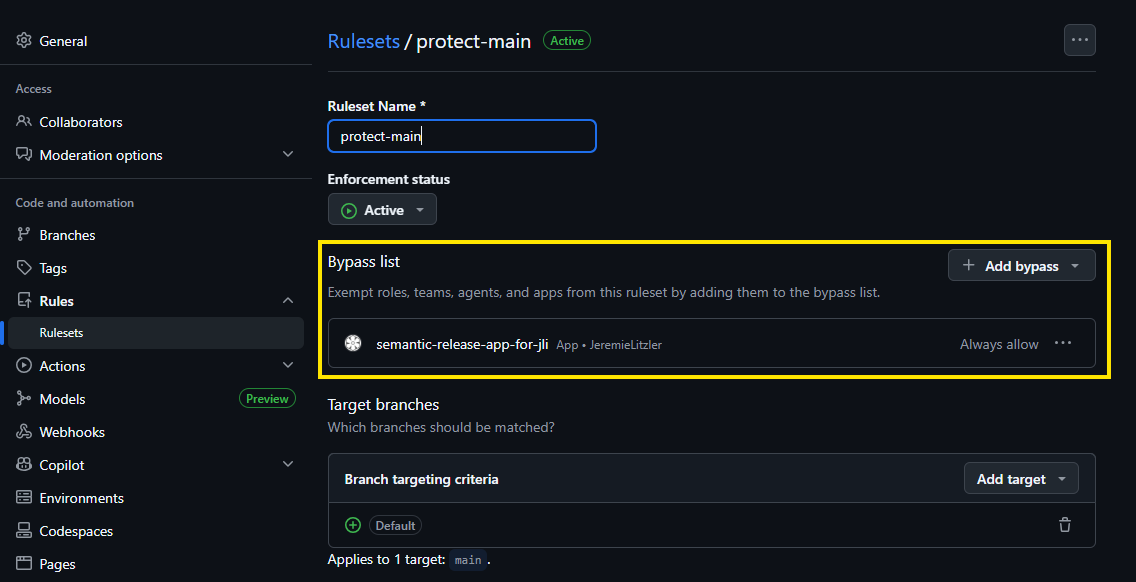 Exemple de Bypass sur un référentiel de démonstration
