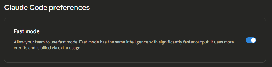 Mode rapide sur « https://platform.claude.com »